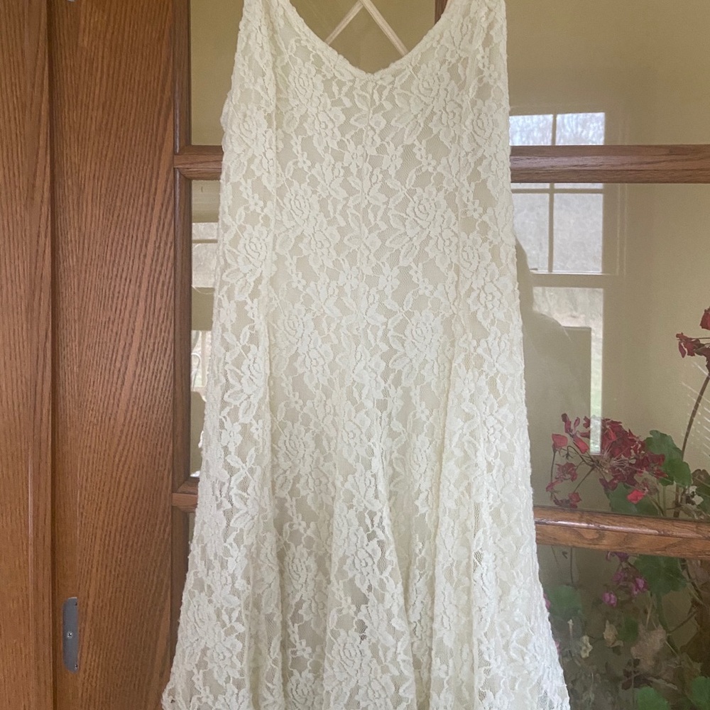 American eagle crisscross back lace dress - M